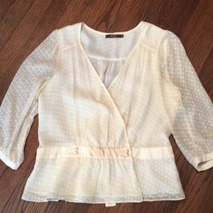Reiss cream silk blouse
